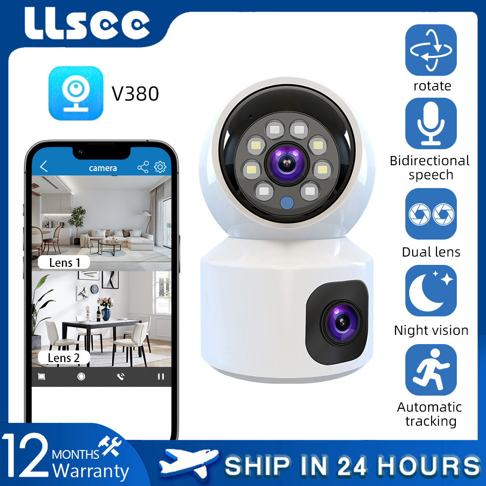 LLSEE v380 pro 6MP เลนส์คู่บ้านกล้องวงจรปิดในร่มกล้อง IP ไร้สาย WIFI สี Night Vision ติดตามการเคลื่อ
