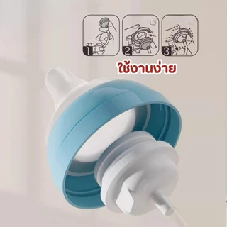 ตัวแปลงจุกหลอดหัดดื่มสำหรับขวดนมคอกว้าง เปลี่ยนขวดนมให้เป็นขวดหัดดื่ม นั่งนอนดูดกันสำลักไม่ดูดไม่ไหล
