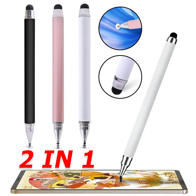 ปากกาสไตลัสแท็บเล็ตอเนกประสงค์ / ปากกาวาดภาพแบบ Capacitive 2 in 1 / ปากกาสัมผัสหน้าจออุปกรณ์เสริมโทรศัพท์