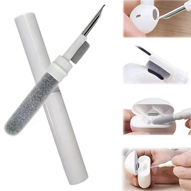 3in1 Universal ชุดทําความสะอาดสําหรับหูฟังบลูทูธ Airpods 4 ANC Pro 1 2 3 หูฟัง Multi-Function ทําความสะอาดเครื่องมือปากกาแปรงเครื่องมือ