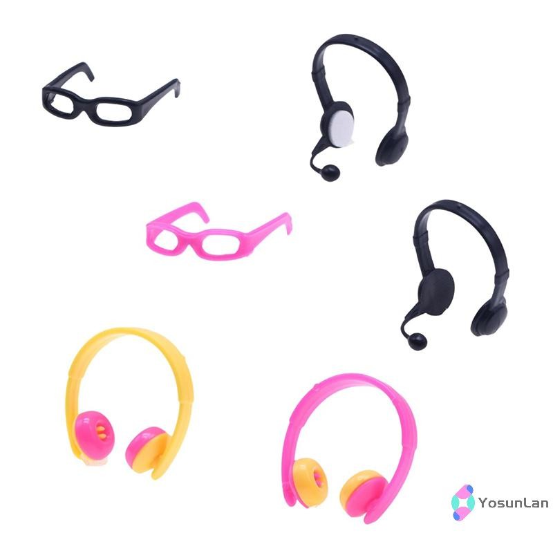 Yosunlan] บ้านตุ๊กตาแว่นตาสีตุ๊กตาขนาดเล็ก BJD มินิชุดหูฟังจําลอง OB11 แว่นกันแดดอุปกรณ์ประกอบฉากอุปกรณ์เสริมรุ่นใหม่