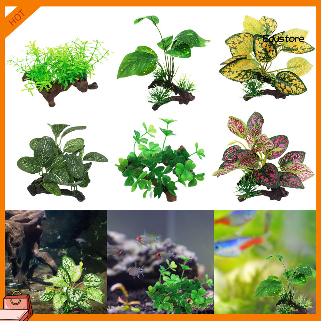 [EST] ดอกบัวพลาสติก หลายสไตล์ ไร้มลพิษ ทนต่อการเสียดสี สําหรับตกแต่งตู้ปลา