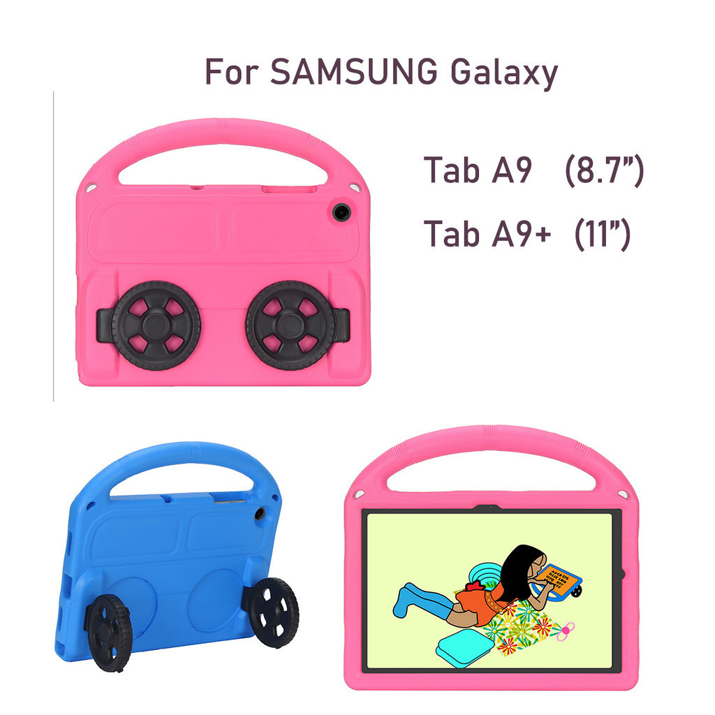 2 in 1 เคสป้องกันโทรศัพท์มือถือ แบบนิ่ม มีขาตั้ง สําหรับ Samsung Galaxy Tab A9 8.7 นิ้ว A9+ A9 Plus 11 นิ้ว