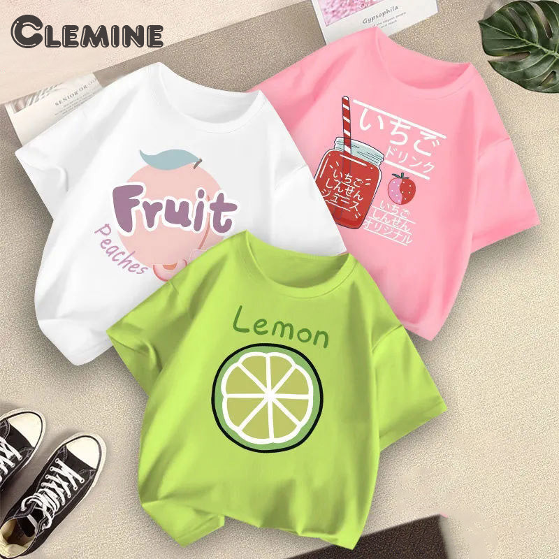 Clemineเสื้อยืดแขนสั้น แฟชั่นฤดูร้อน สําหรับเด็กผู้หญิง