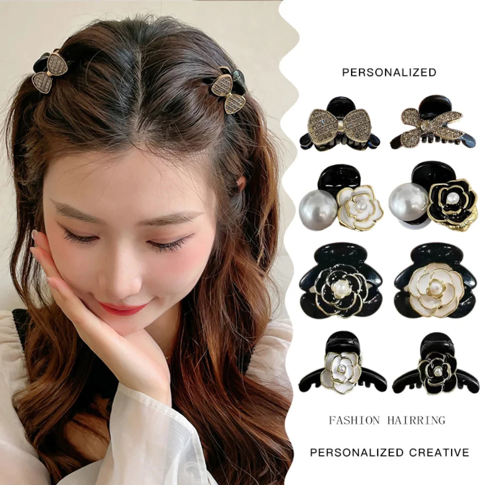 กิ๊บติดผม รูปดอกคามิเลีย ประดับไข่มุก ขนาดเล็ก สวยหรู สไตล์เกาหลี สําหรับผู้หญิง