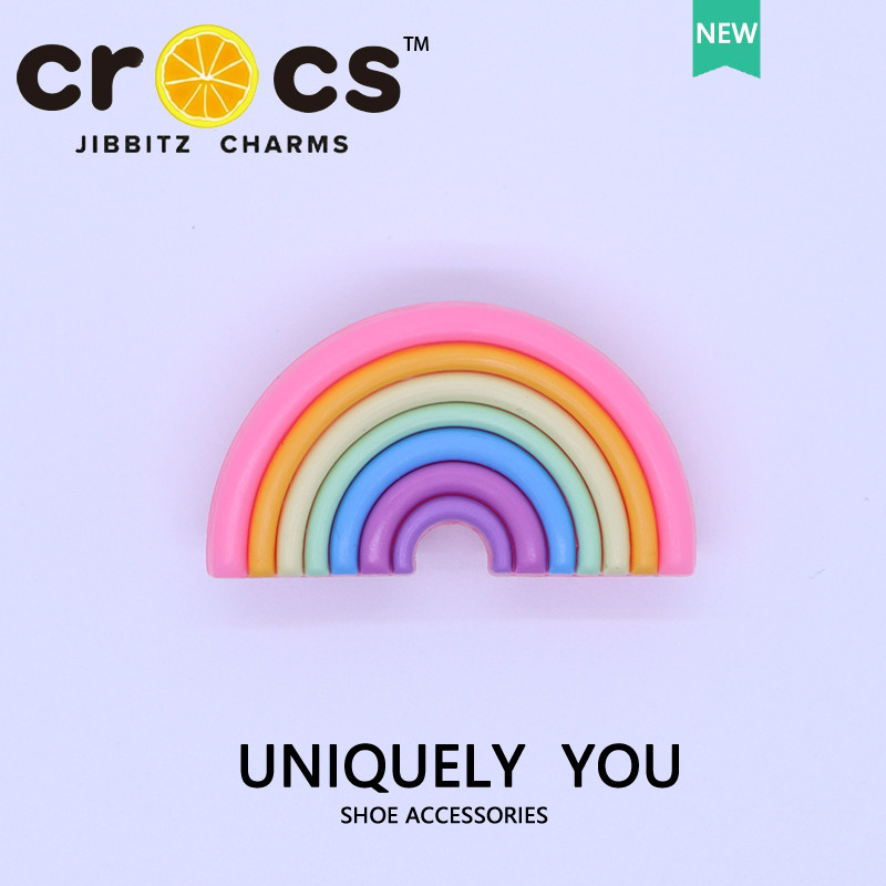 JIBBITZ cross charms ตัวติดรองเท้า ยูนิคอร์น3Dสีรุ้ง ตัวติดรองเท้า cross