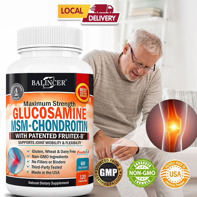 Glucosamine Chondroitin MSM อาหารเสริมข้อต่อผสมคอลลาเจน - ช่วยให้ข้อต่อเคลื่อนไหวและสุขภาพ