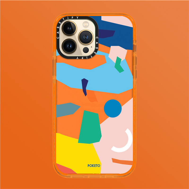 Casetify X Terrain by Poketo เคสโทรศัพท์มือถือ กันกระแทก ไล่โทนสีส้ม สีแดง สีแคนดี้ สําหรับ iPhone 15 14 13 12 11 Pro Max