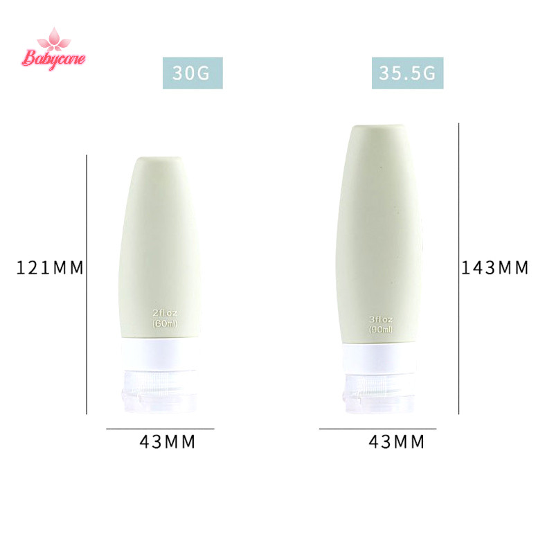 Byce> ขวดซิลิโคนเปล่า แบบกด เติมได้ ขนาดพกพา 60 90 มล. 1 ชิ้น