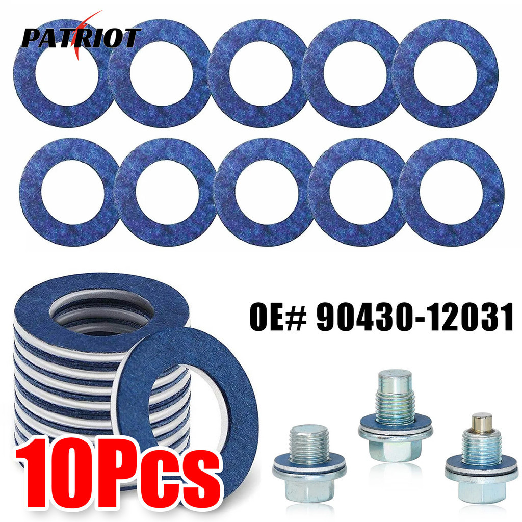 [PATRIO] ปะเก็นปลั๊กท่อระบายน้ํามัน อลูมิเนียม OE# 90430-12031 สําหรับ Toyota Camry Corolla Lexus Scion 10 ชิ้น