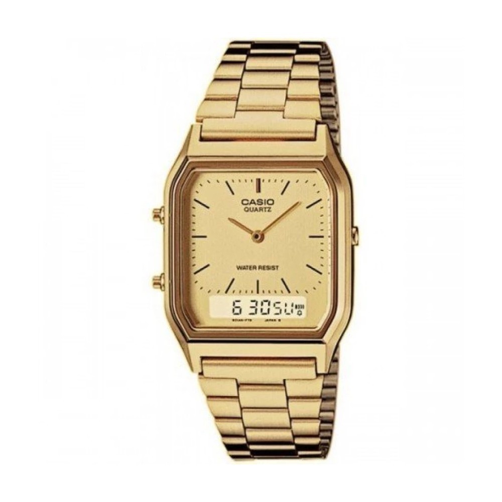 นาฬิกาแฟชั่นเกาหลี Casio Data Bank นาฬิกาข้อมือผู้หญิง สายสเเตนเลส รุ่น AQ-230GA-9DMQ,AQ-230GA-9D,AQ