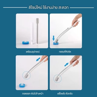 ฟรีรีฟิว8ชิ้นแปรงขัดห้องน้ำแบบใช้แล้วทิ้ง การเปลี่ยนแปรงขัดห้องน้ำกับฐาน สำหรับใช้ในครัวเรือน เปลี่ยนหัวได้ มีน้ำยาในตัว