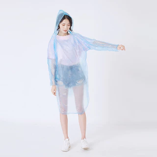 ☔️ใช้ดีไม่แพง☔️เสื้อกันฝนสีใส ชุดกันฝน ง่ายต่อการพกพาไม่กินพื้นที่ เหมาะสำหรับฉากกลางแจ้งที่หลากหลาย