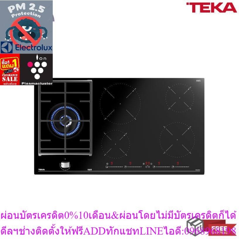 [0% 10 เดือน] (TEKA) เตาแม่เหล็กไฟฟ้าผสมแก๊ส รุ่น JZC 95314 ABB BK