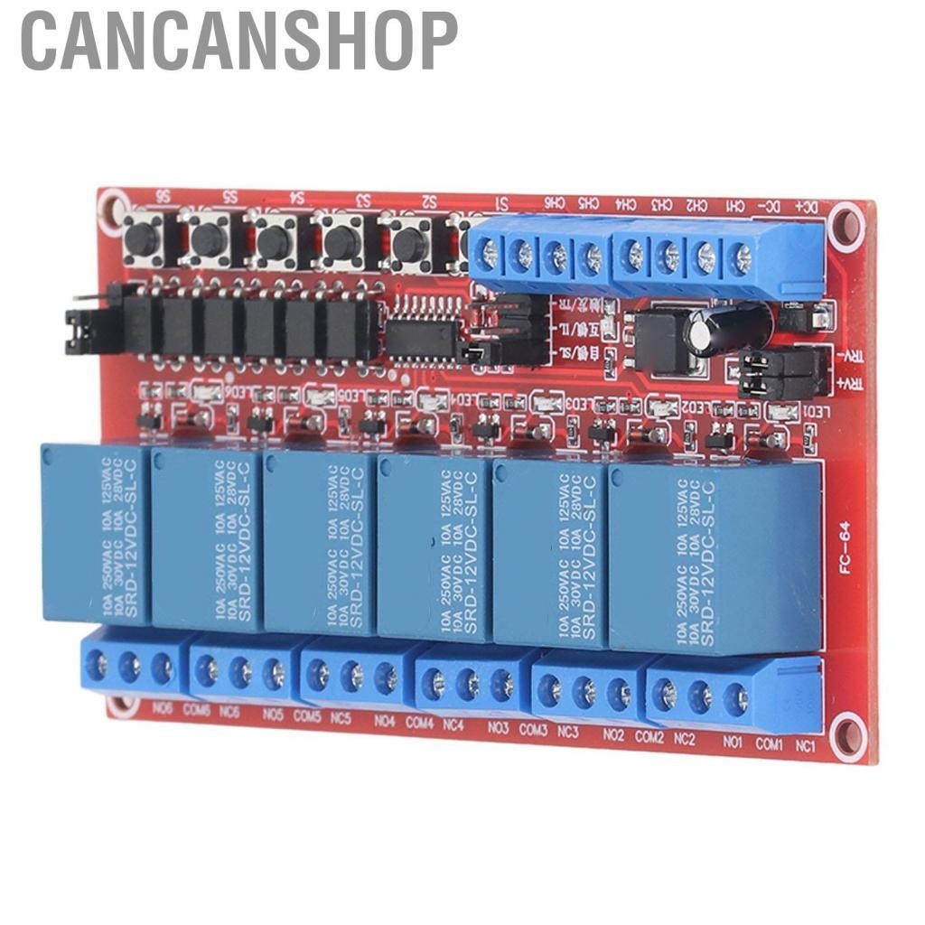 Cancanshop Interlock Relay Board 5V 12V 24V 250VAC 30VDC 10A Load 6 Channel Module Independent Control for Electrical Equipment