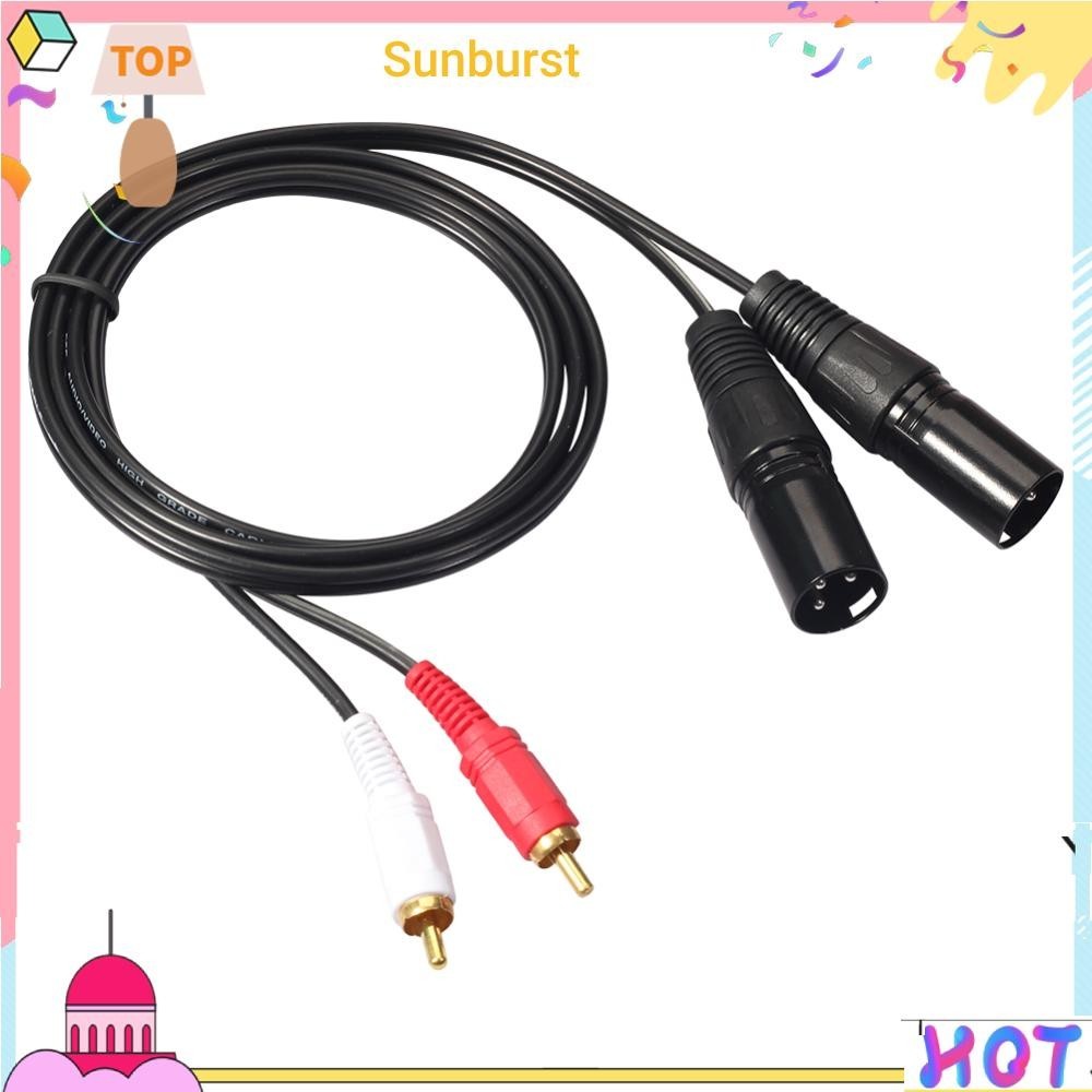 สายเคเบิ้ลเชื่อมต่อเสียง RCA Male To Dual XLR Male สีดํา 2 ชิ้น [Sunburst11.th]