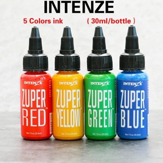 【Preferred】INTENZE BLACK ZUPER Tattoo ink 30ml 5 Color Tatto…