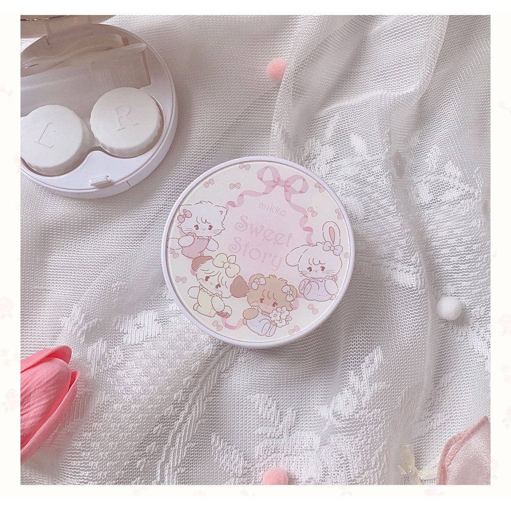Mikko Joint Contact Lens Case Girl Heart กล่องเก็บคอนแทคเลนส์เครื่องสําอางแบบพกพาพร้อมกระจก - รูปที่ 6