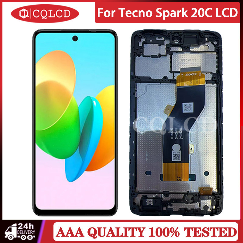 แผงหน้าจอสัมผัสดิจิทัล LCD พร้อมกรอบ สําหรับ Tecno Spark 20C BG7n