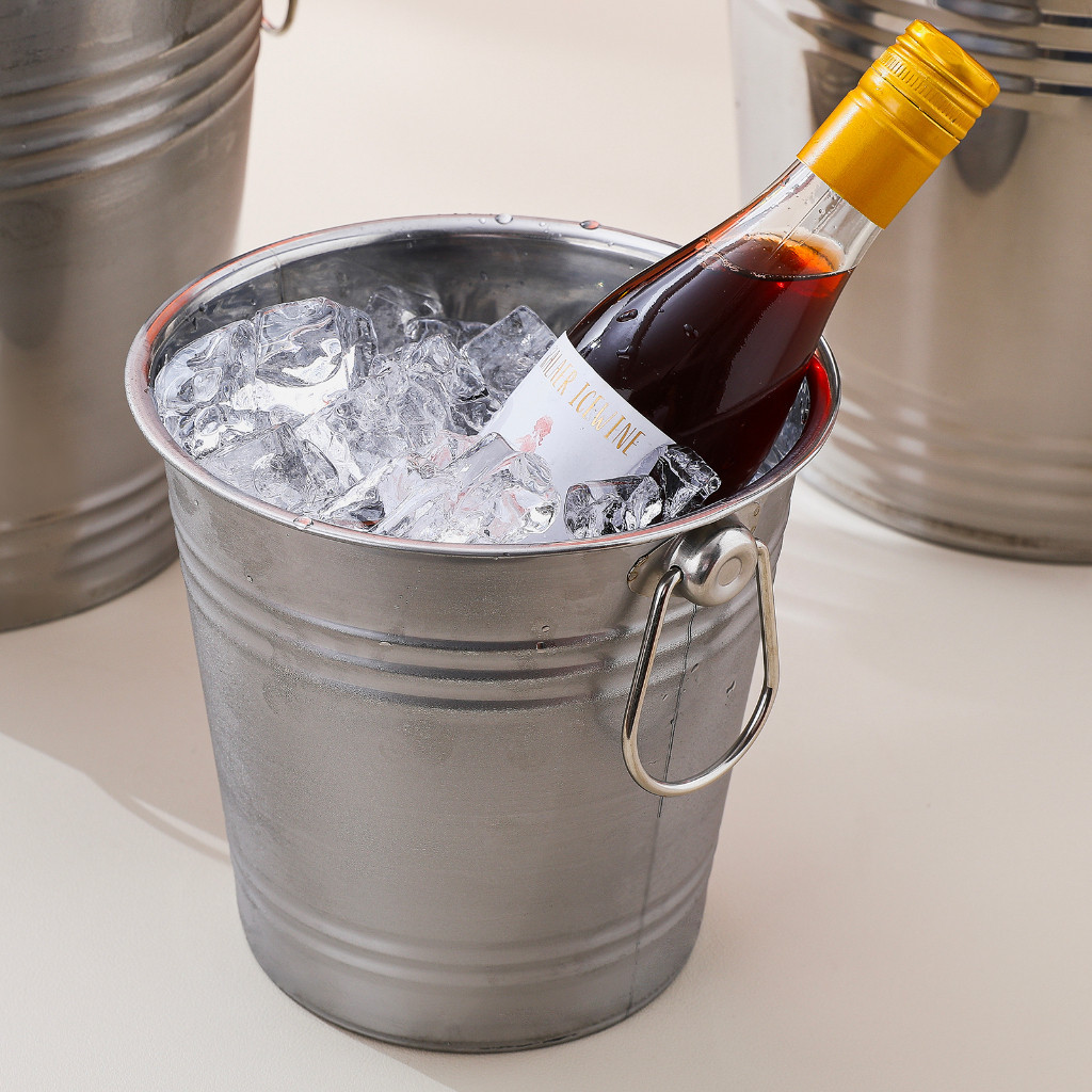 304 หูสองข้าง ยกมือสองถังน้ำแข็งสแตนเลส เครื่องดื่มแชมเปญเบียร์ไวน์คูลลิ่งเหมาะสำหรับบาร์งานเลี้ยงอาหารค่ำที่บ้าน