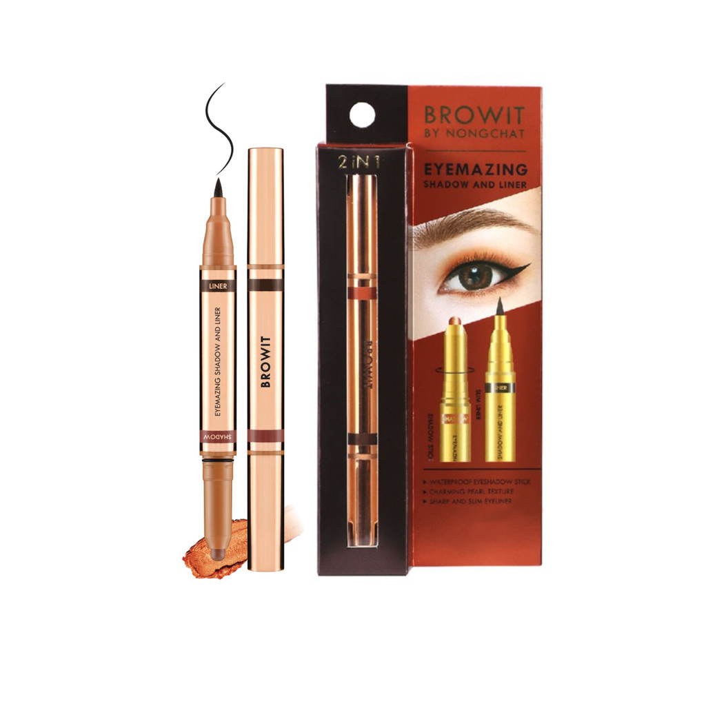 ♦️ของแท้·ส่งด่วน·ถูก♦Browit by NongChat Eyemazing Shadow and Liner : บราวอิท อายแชโดว์ - ไลเนอร์ น้องฉัตร x 1 ชิ้น dayse