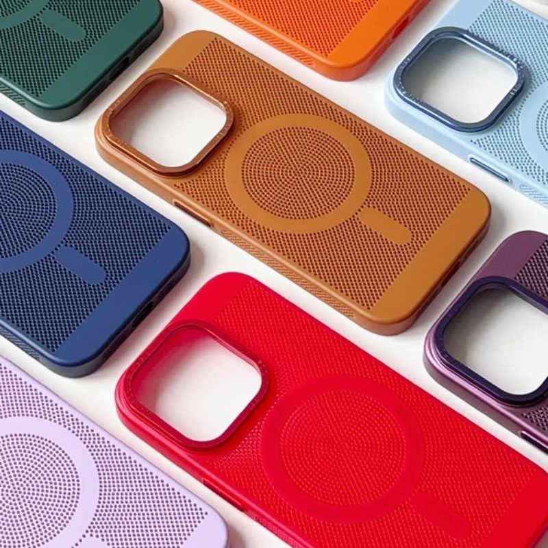 เคสโทรศัพท์มือถือ PC แบบแข็ง บางพิเศษ ระบายความร้อน สีม่วง สําหรับ IPhone 11 13 14 15 Pro Max