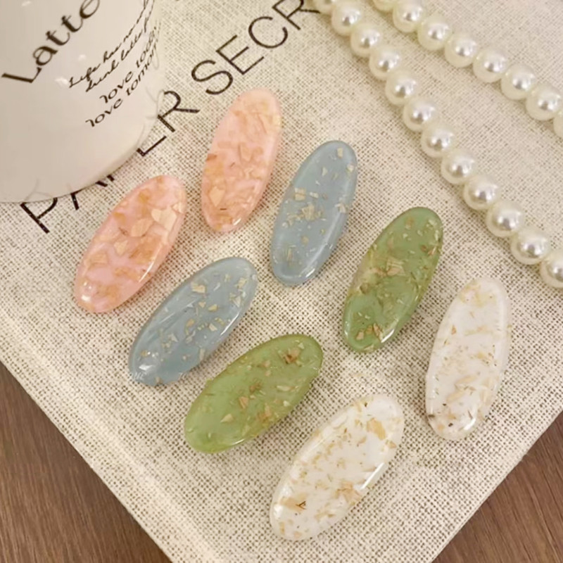 ใหม่ กิ๊บปากเป็ด ทรงวงรี สีสันสดใส ด้านข้าง เครื่องประดับผม แฟชั่นสําหรับผู้หญิง