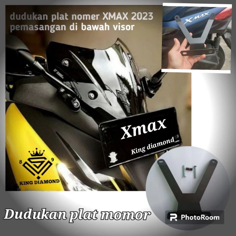 Xmax Number Plate Mount bracket Number Plate bracket บนกระจกหน ้ ารถ xmax KING DIAMOND89