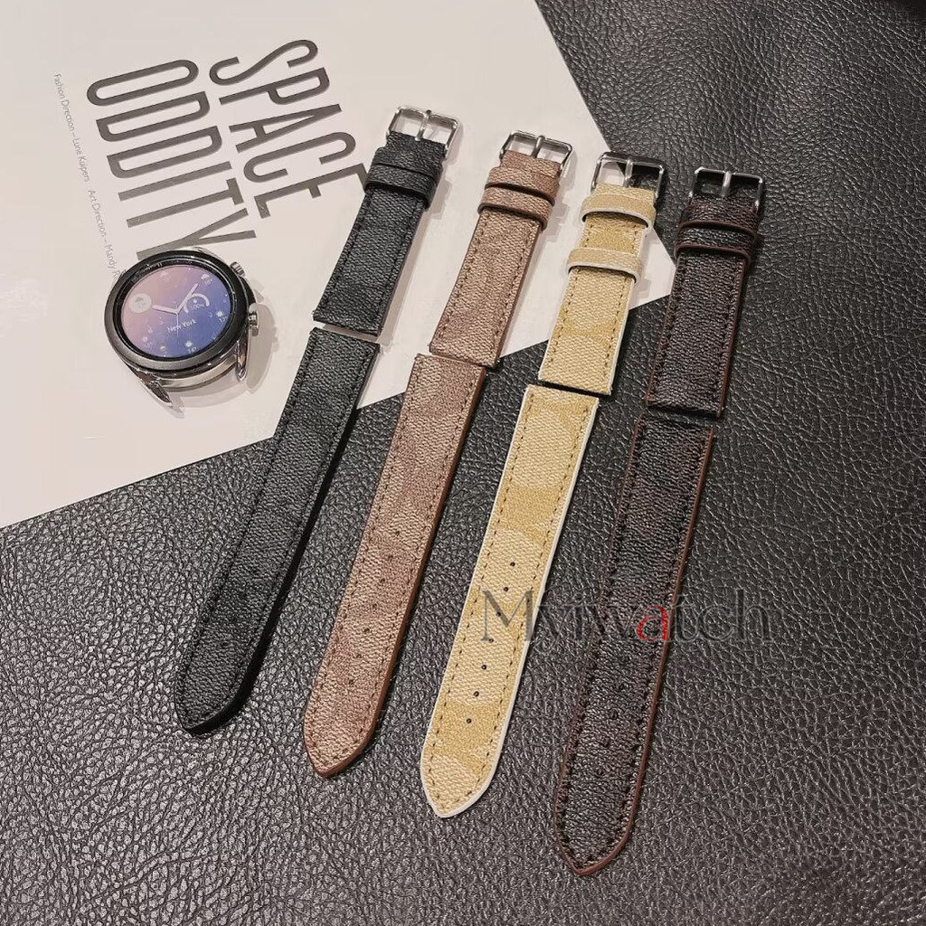 สายนาฬิกาข้อมือหนัง 20 22 มม. สําหรับ Samsung Galaxy watch 6 5 4 3 PRO 46 มม. Huawei watch series GT 3 2 PRO watch 3 2 PRO 2e 42 มม. 43 มม. 46 มม. 18 มม. 20 มม. 22 มม.