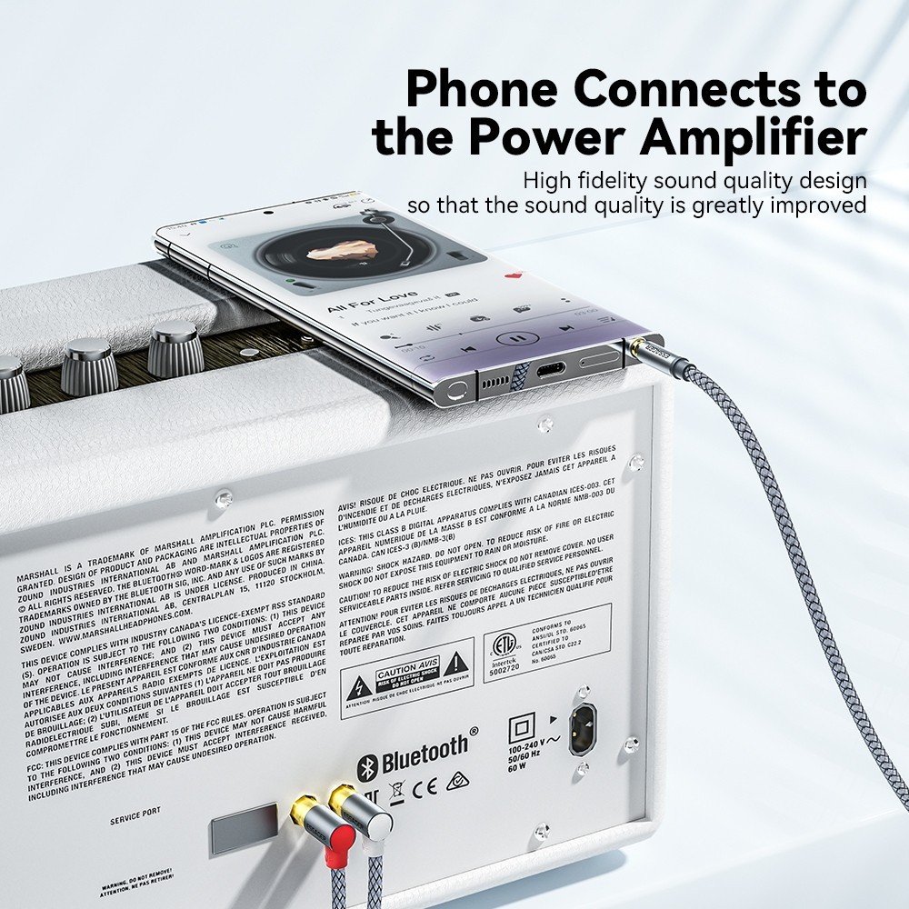 Essager แจ็ค3.5สายเคเบิล RCA RCA สายออดิโอ3.5มม. แจ็คเพื่อ2RCA ตัวแยกสายเอยูเอ็กซ์ตัวผู้สำหรับลำโพง DVD คอมพิวเตอร์ทีวี