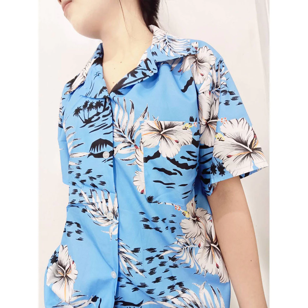 เสื้อคอปกแขนสั้นผู้หญิง ลายดอกไม้ วินเทจ thumbnail 7