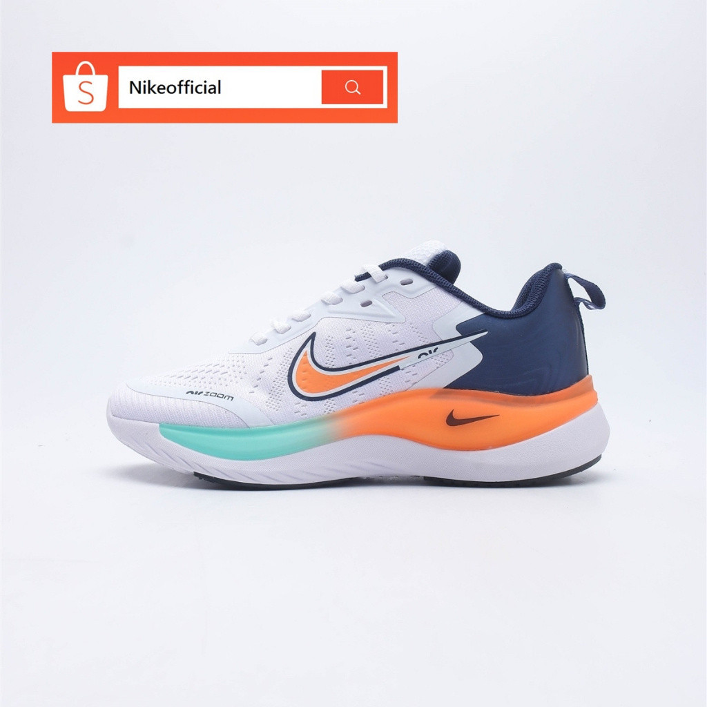 Nike Air Zoom Winflo 9 รองเท้าผ้าใบลําลอง ของแท้ 100% สีขาว สีแดง สีส้ม เหมาะกับการวิ่ง เล่นกีฬา สําหรับผู้ชาย WWSN