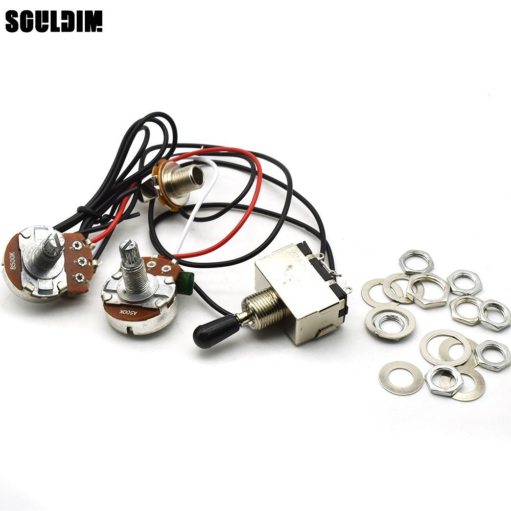 1 PC กีตาร์สายไฟ 3Way LP 2 Humbucker Toggle สวิทช์ 1V1T 500 K กีตาร์ไฟฟ้าอุปกรณ์เสริม