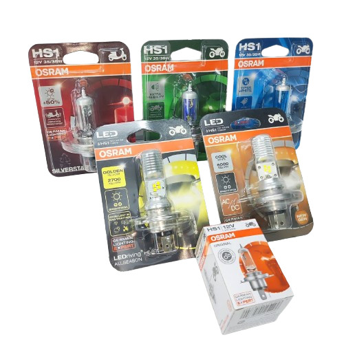 OSRAM HS1 ขั้ว 3ขา หลอดไฟหน้า FORZA,MSX,PCX150,SCOOPY-I มีทุกแบบ (เลือกด้านใน) หลอดไฟหน้ามอเตอร์ไซค์ ของแท้ 100%