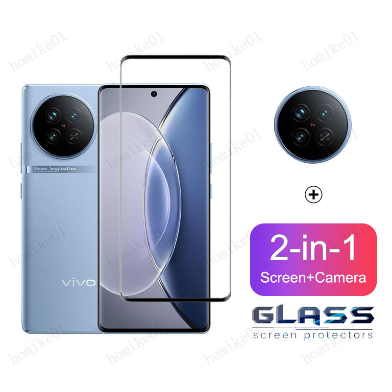 Vivo X90 5Gกระจกนิรภัยคลุมทั้งหมดฟิล์มสําหรับVivo V29e V27e V25e V23e V21e X100 X80 X70 V30 V29 V27 