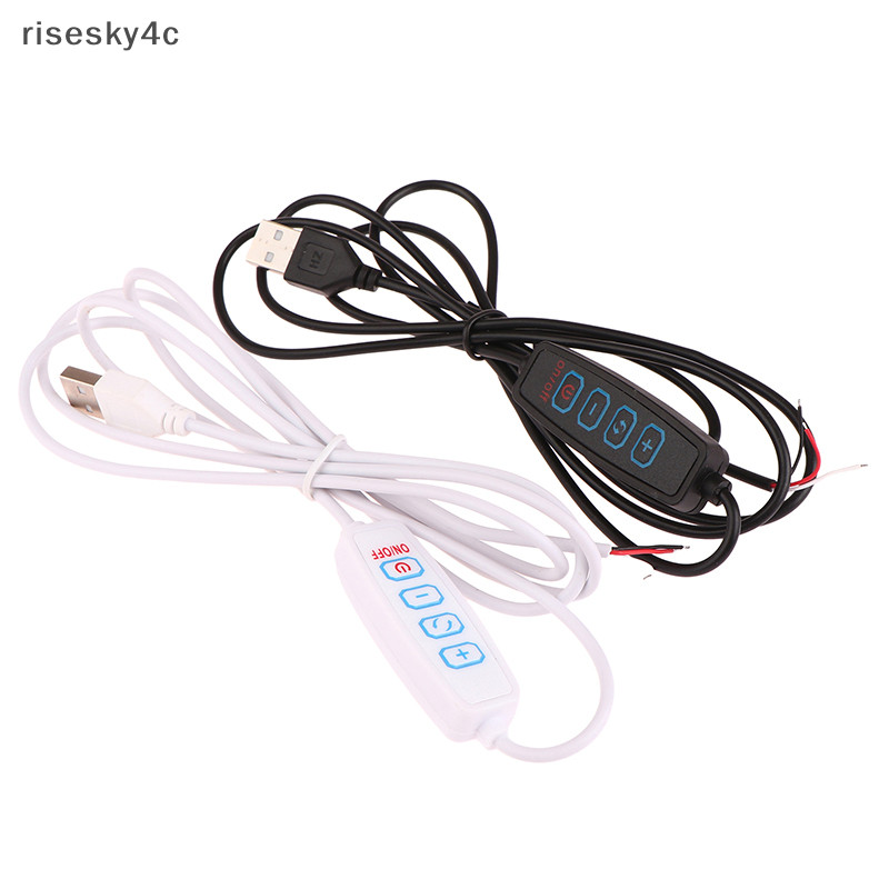 Risesky4c สายเคเบิลสวิตช์ควบคุมหรี่ไฟ 4 คีย์ USB 5V LED 1.5 ม. 2CH สําหรับไฟ LED CCT