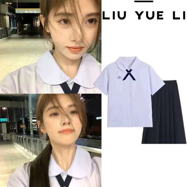 เสื้อนักเรียนตราสมอ เสื้อนักเรียน Xiaoju ชุดนักเรียนไทยแบบเดียวกับ JK Uniform Shirt ชุดไทยสำหรับนักเรียนมัธยมต้นและมัธยมปลาย