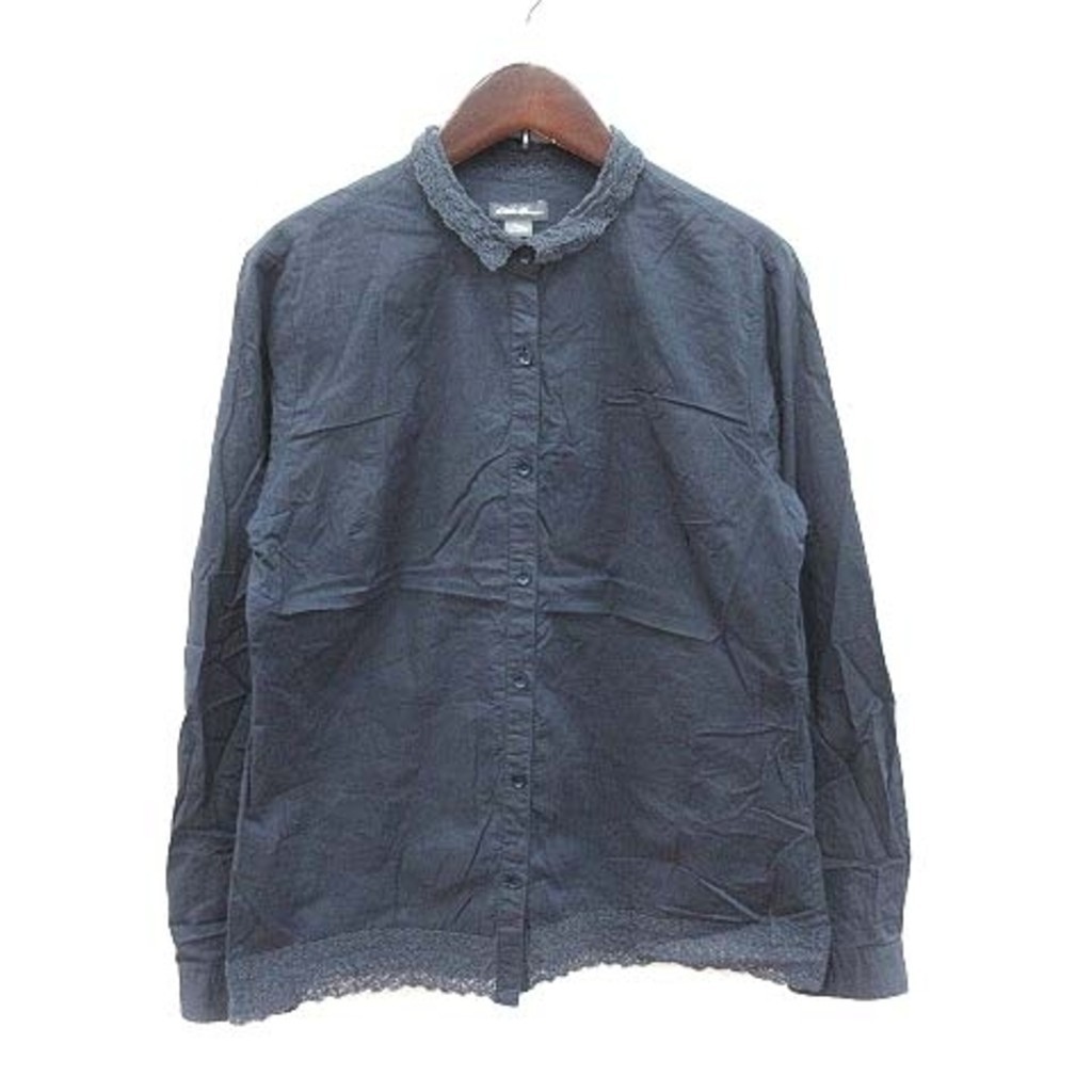 Eddie Bauer Shirt Long Sleeve Switch Lace PM Navy Navy ■MO Direct from Japan Secondhand