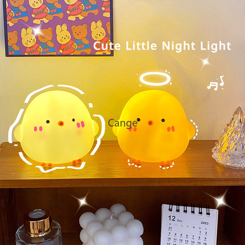 โคมไฟ LED รูปการ์ตูนไก่ เรืองแสงในที่มืด ของเล่นสําหรับเด็ก