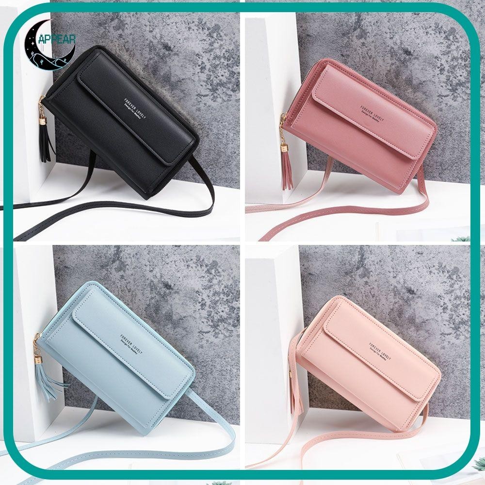 Appear กระเป๋าสตางค์ ใบยาว อเนกประสงค์ มีสายคล้องไหล่ ใส่โทรศัพท์มือถือได้ สําหรับผู้หญิง