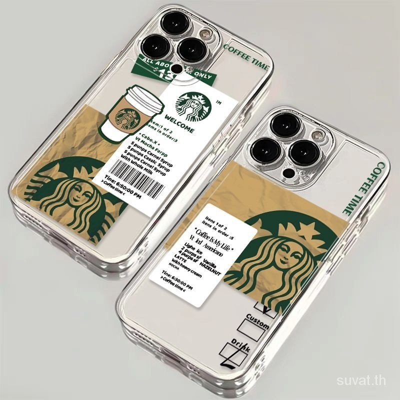 เคสโทรศัพท์มือถือ กันเหงื่อ ลายโลโก้ Starbucks สําหรับ iPhone 11promax 11pro 13 14 12 15 promax 12 13 14 15 pro xr xs xsmax 7 8plus VINI