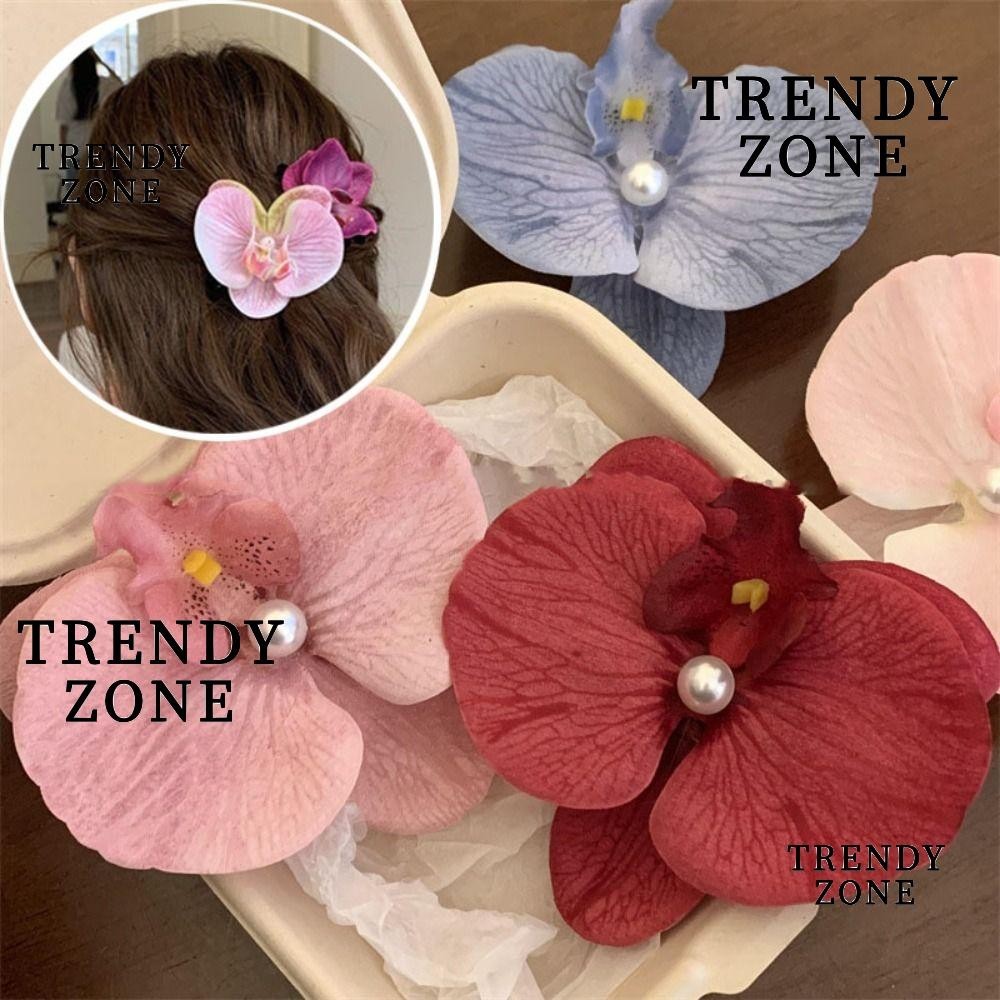 Trendyzone กิ๊บติดผม รูปโบว์ ดอกไม้ ผีเสื้อ กล้วยไม้ ดอกไม้ ผ้าเรยอน สําหรับจัดแต่งทรงผม