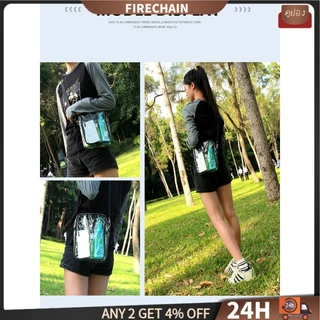 firechain Clear Purse Stadium Approved PVC กันน ้ ํากระเป ๋ าสะพายข ้ างแบบใสพร ้ อมสายสะพายปรับได ้