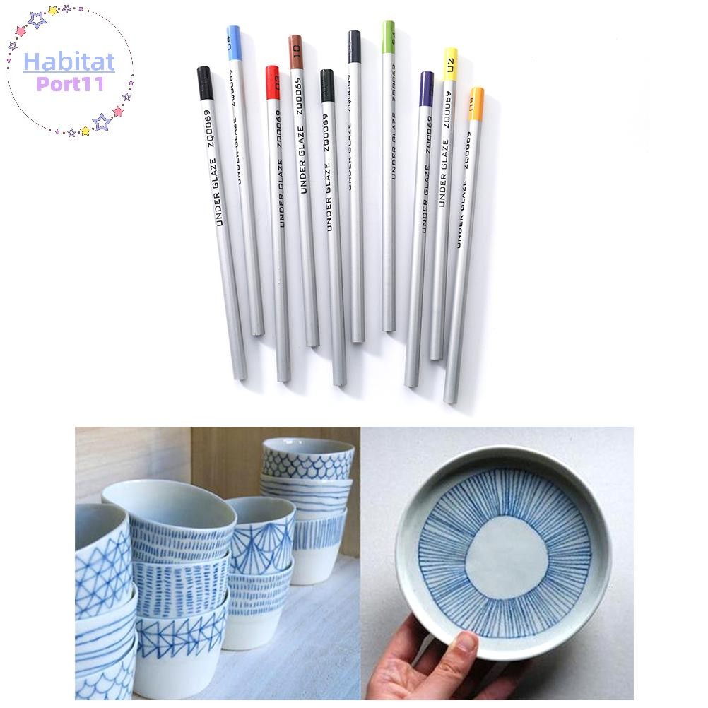 Habitatport เครื่องปั้นดินเผา Art Underglaze ดินสอสีเซรามิค DIY Hand-Painted Hook Line th ราคา ถูกที่สุด ดีลบีเคเค แกลเลอรีภาพที่ 2