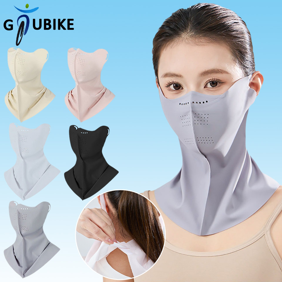 Gtubike UPF50+ แฟชั่นฤดูร้อนผ้าไหมน้ําแข็งครีมกันแดด Breathable Facemask ยาวคอยาม