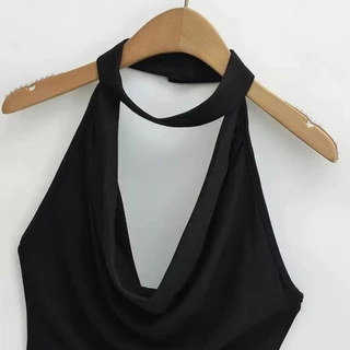 L'NADA 【พร้อมส่ง】เสื้อคอถ่วงคล้องคอ โชว์หลัง แฟชั่น2025(2603)