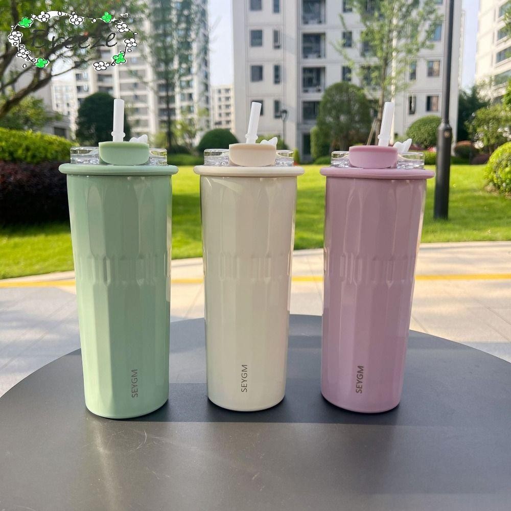 Breeze กระติกน้ําร้อนเย็น, สองชั้น 500 มล., ถ้วยฉนวนสแตนเลส 304 ป้องกันการรั่วแบบเรียบง่ายสําหรับสํานักงานโรงเรียน