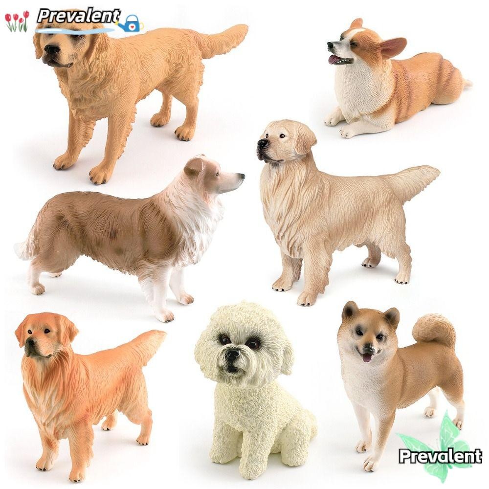 Preva ตุ๊กตาสัตว์เลี้ยงที่สมจริง, ตุ๊กตาสุนัข Shiba Inu Corgi สุนัขเหมือนจริงรุ่น, ประณีต PVC รูปปั้นสุนัขเครื่องประดับตุ๊กตาเด็กของเล่น