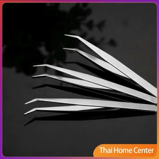 คีบหนีบสแตนเลส คีมหนีบอเนกประสงค์ มี 2 แบบ ปากคีบงอ ปากคีบแหลม Stainless steel tweezers