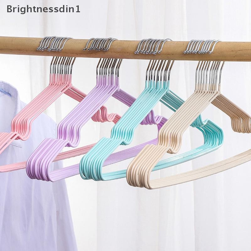 [Brightnessdin1] ไม้แขวนเสื้อหนาในครัวเรือน Traceless Simple Coat Hanger โลหะผู้ใหญ่เด็กลื่น Notch Coat Hanger Boutique